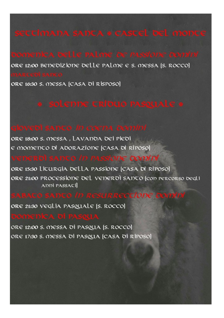 Celebrazioni nella Settimana Santa a Castel del Monte